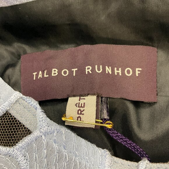 Talbot Runhof Blue Multi Broderie Anglaise-Inset Midi Dress - Picture 4 of 5